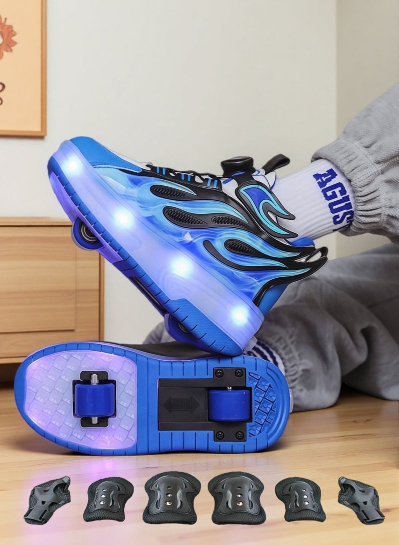 إيزي فيتشور أحذية رياضية للأطفال من إيزي فيوتشر، أحذية تزلج بعجلات مضيئة، مناسبة للتزلج في الأماكن المغلقة والمفتوحة، هدية مثالية للأطفال، تتضمن معدات حماية، رقم 1304P - Image 1